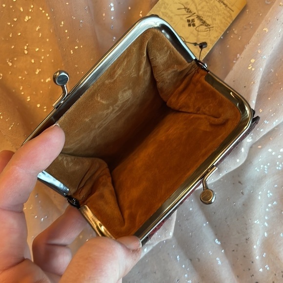 Brand New Patricia Nash Italian Python Genuine Leather Berry Red Astor Wallet - Picture 15 of 16